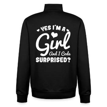 Yes I'm A Girl And I Code Surprised - Unisex Organic Zip Sweatshirt von Stanley/Stella - Schwarz - Hinten - AI Model Male 185 light (185cm)