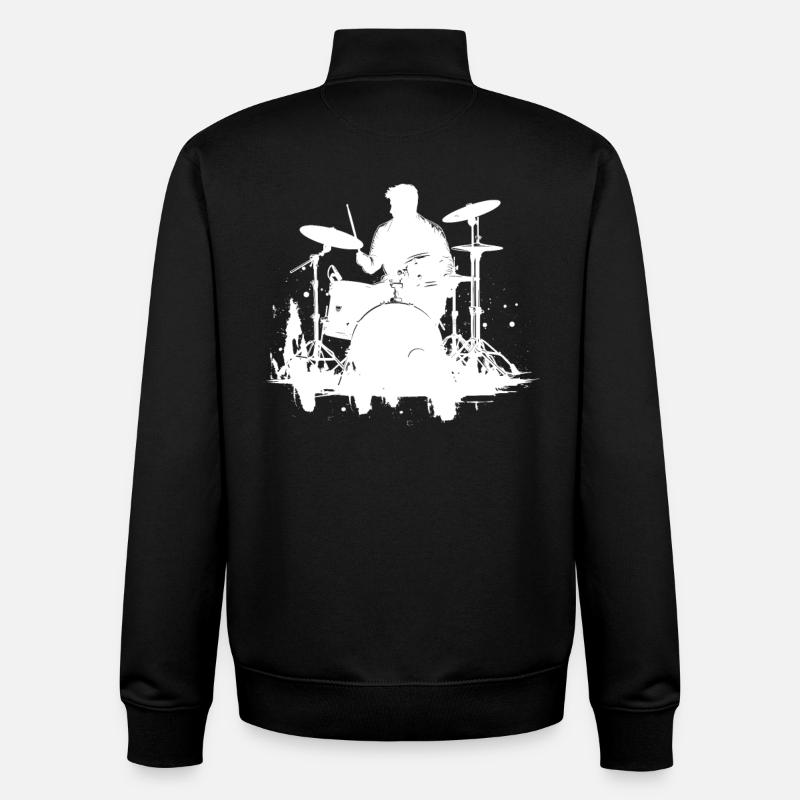 Schlagzeuger Skizze - Unisex Organic Zip Sweatshirt von Stanley/Stella - Schwarz