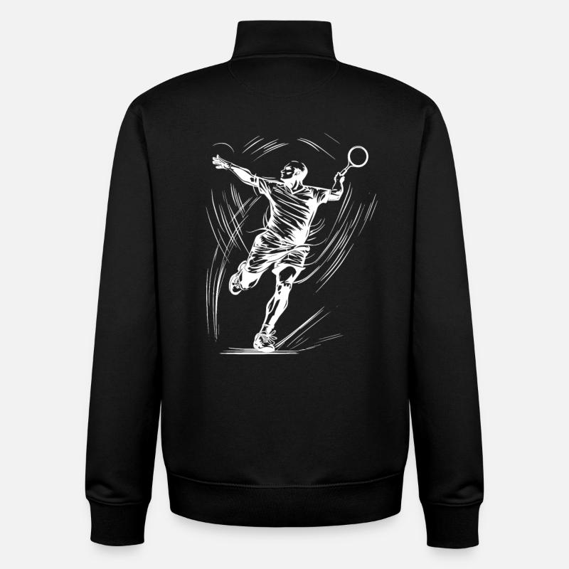 Badminton - Sweat zippé unisexe en coton bio Stanley/Stella - noir