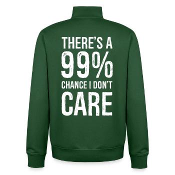 il y a 99 chance je m’en fiche chemise drôle - Sweat zippé unisexe en coton bio Stanley/Stella - vert bouteille - Dos - AI Model Male 185 dark (185cm)
