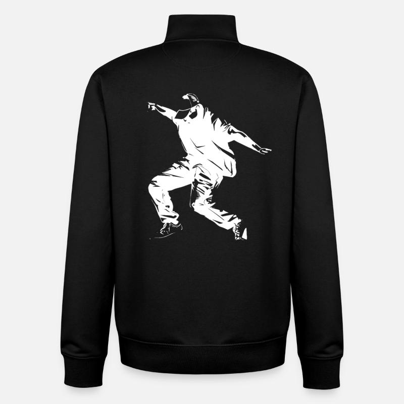 Breakdance Sketch - Unisex Organic Zip Sweatshirt by Stanley/Stella - black