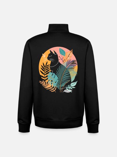 Portrait of a Cat - Unisex Organic Zip Sweatshirt by Stanley/Stella - black