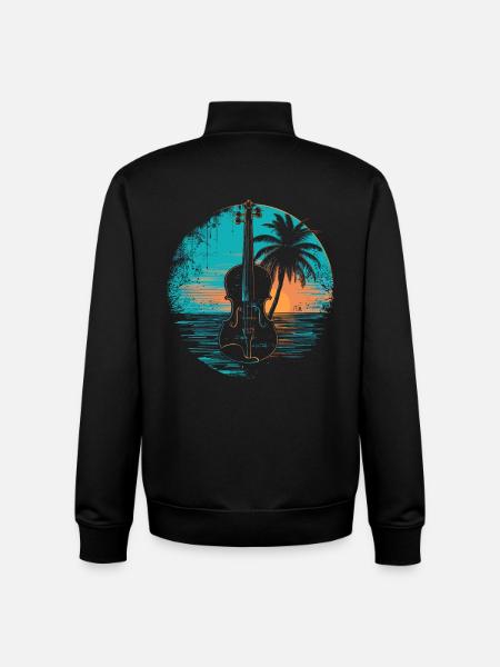 Violin Sunset - Unisex Organic Zip Sweatshirt by Stanley/Stella - black