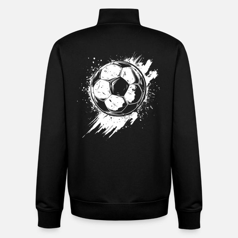 Football Graffiti - Sweat zippé unisexe en coton bio Stanley/Stella - noir