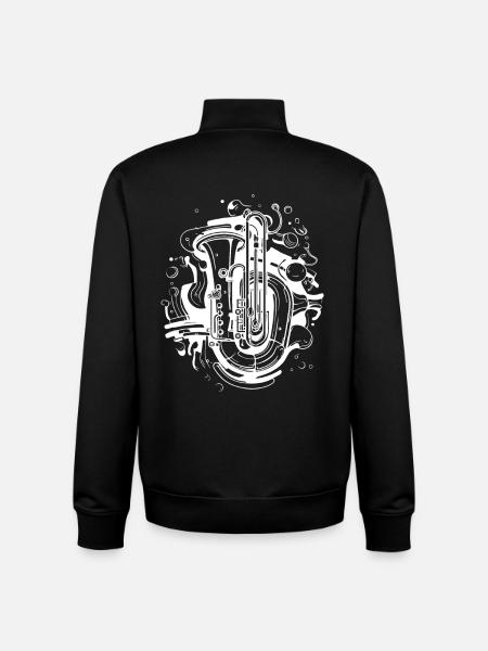 Tuba Cartoon Style - Unisex Organic Zip Sweatshirt by Stanley/Stella - black