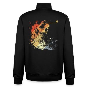 Golfspieler Retro - Unisex Organic Zip Sweatshirt von Stanley/Stella - Schwarz - Hinten - AI Model Male 185 light (185cm)