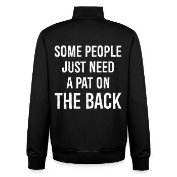 some people just need a pat on the back - Unisex Organic Zip Sweatshirt von Stanley/Stella - Schwarz - Hinten - AI Model Male 185 light (185cm)