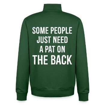 some people just need a pat on the back - Unisex Organic Zip Sweatshirt von Stanley/Stella - Flaschengrün - Hinten - AI Model Male 185 dark (185cm)