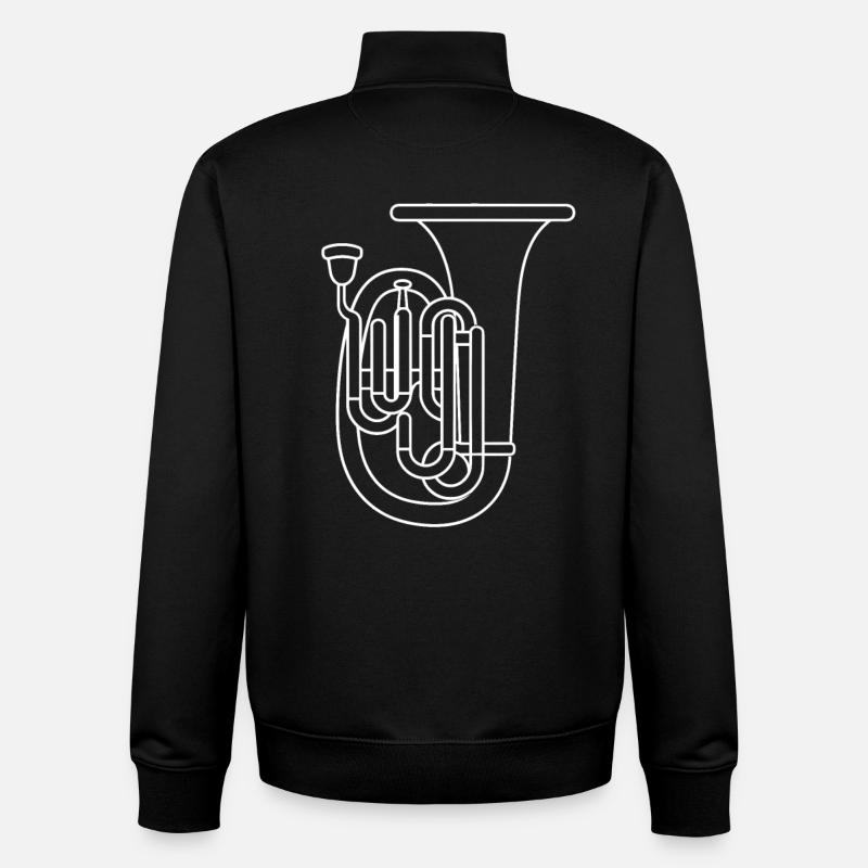 Tuba Line Art - Unisex Organic Zip Sweatshirt von Stanley/Stella - Schwarz