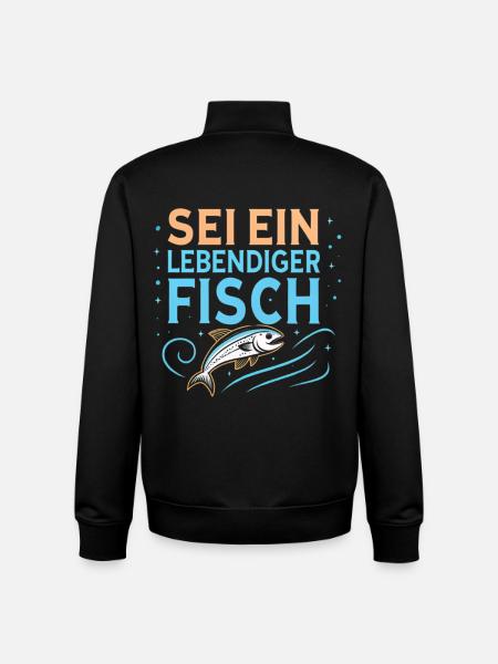 Sei ein lebendiger Fisch - Unisex Organic Zip Sweatshirt von Stanley/Stella - Schwarz
