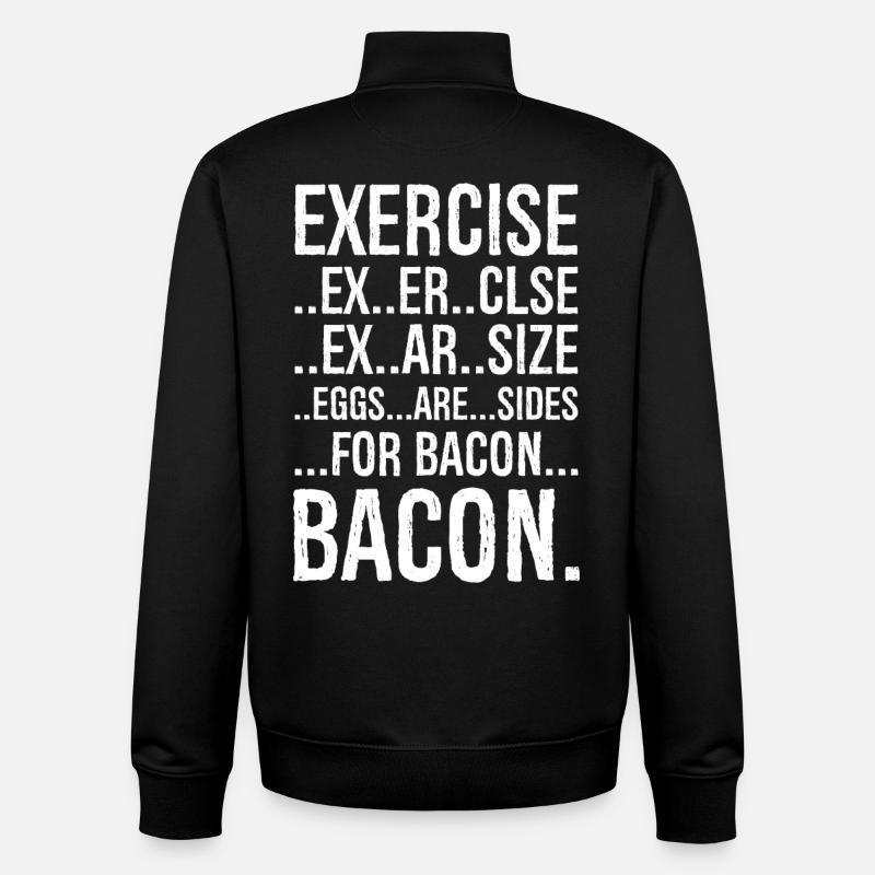 Exercise bacon - Unisex Organic Zip Sweatshirt by Stanley/Stella - black
