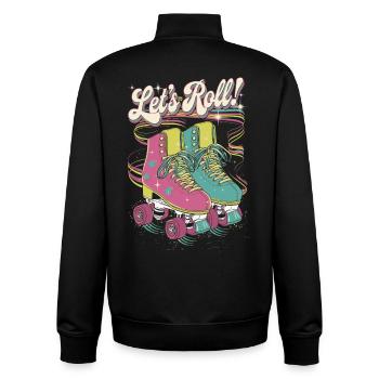 Let's Roll Buntes Retro-Rollschuh-Design - Unisex Organic Zip Sweatshirt von Stanley/Stella - Schwarz - Hinten - AI Model Male 185 light (185cm)