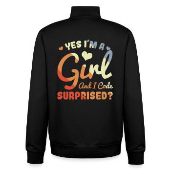 Entwicklerin - Unisex Organic Zip Sweatshirt von Stanley/Stella - Schwarz - Hinten - AI Model Male 185 light (185cm)