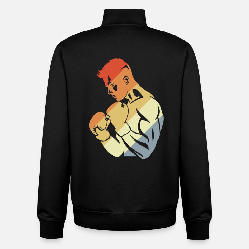 Retro Boxer - Unisex Organic Zip Sweatshirt von Stanley/Stella - Schwarz
