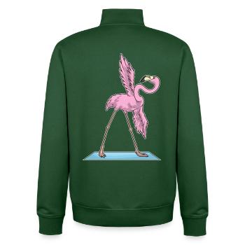 Flamingo Yoga Fitness Gymnastics - Unisex Organic Zip Sweatshirt by Stanley/Stella - bottle green - Back - AI Model Male 185 dark (185cm)