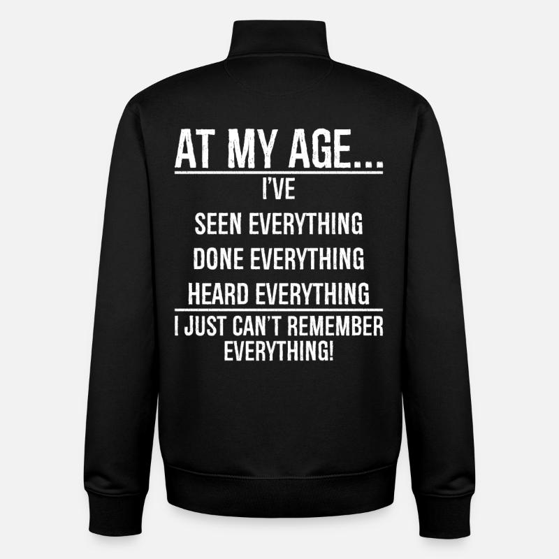 À mon âge - Sweat zippé unisexe en coton bio Stanley/Stella - noir