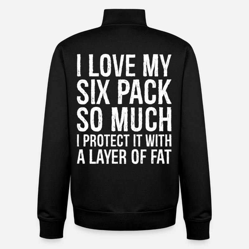 J’aime tellement mon pack de six - Sweat zippé unisexe en coton bio Stanley/Stella - noir