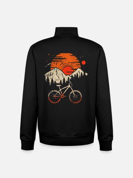 VTT style rétro - Sweat zippé unisexe en coton bio Stanley/Stella - noir
