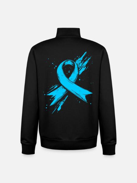 Prostate Cancer Awareness Bow Light Blue - Unisex Organic Zip Sweatshirt by Stanley/Stella - black