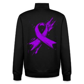 Lila Krebs Bewusstein Schleife Violett - Unisex Organic Zip Sweatshirt von Stanley/Stella - Schwarz - Hinten - AI Model Male 185 light (185cm)