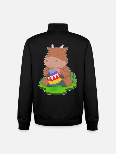 Oeuf de Pâques Taureau - Sweat zippé unisexe en coton bio Stanley/Stella - noir