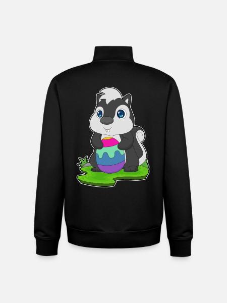 Skunk Easter Easter Egg - Unisex Organic Zip Sweatshirt by Stanley/Stella - black