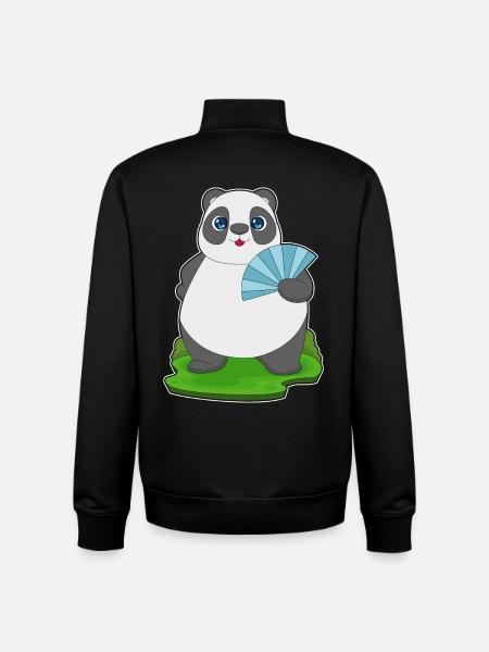Panda Handventilator - Unisex Organic Zip Sweatshirt von Stanley/Stella - Schwarz