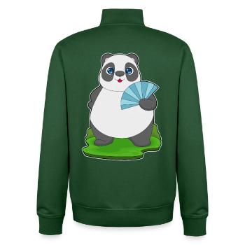Ventilateur de poche Panda - Sweat zippé unisexe en coton bio Stanley/Stella - vert bouteille - Dos - AI Model Male 185 dark (185cm)