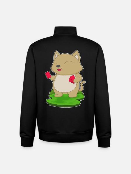 Cat Poker Poker Cards - Unisex Organic Zip Sweatshirt by Stanley/Stella - black