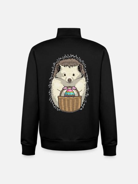 Hedgehog Easter Easter Egg - Unisex Organic Zip Sweatshirt by Stanley/Stella - black