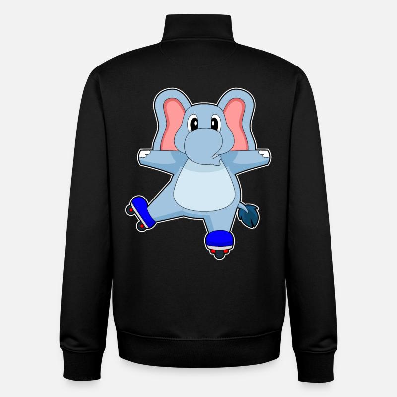 Elefant Inline skating roller skates - Unisex Organic Zip Sweatshirt by Stanley/Stella - black