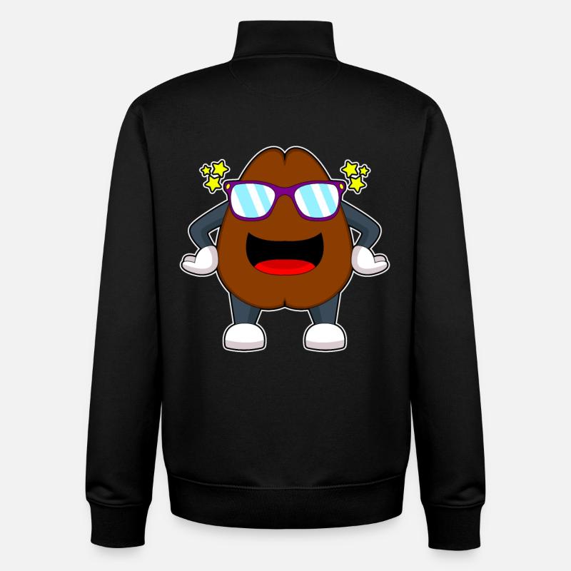 Kaffeebohne Kaffee Sonnenbrille - Unisex Organic Zip Sweatshirt von Stanley/Stella - Schwarz