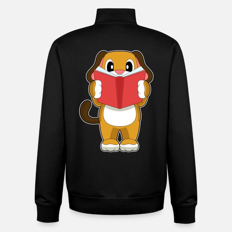 Hund Buch - Unisex Organic Zip Sweatshirt von Stanley/Stella - Schwarz