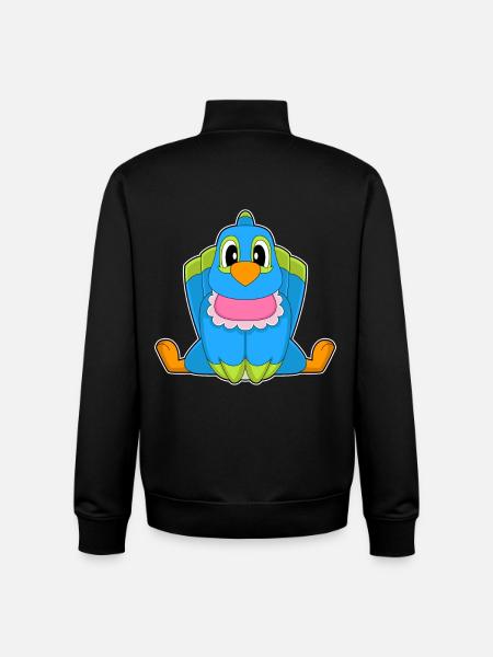 Parrot Baby Bib - Unisex Organic Zip Sweatshirt by Stanley/Stella - black