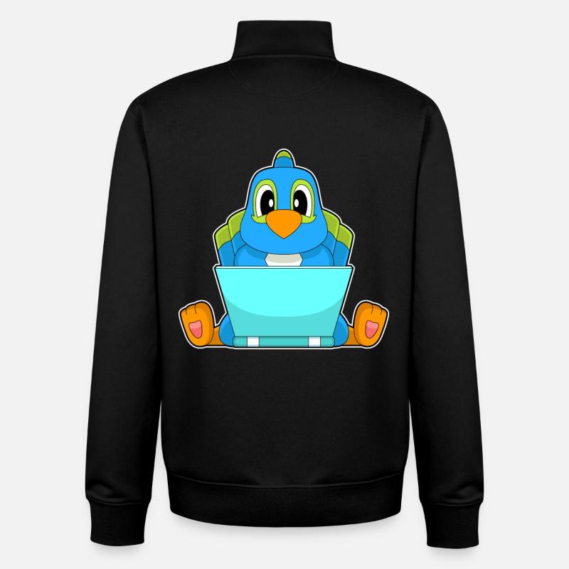 Parrot Laptop - Unisex Organic Zip Sweatshirt by Stanley/Stella - black
