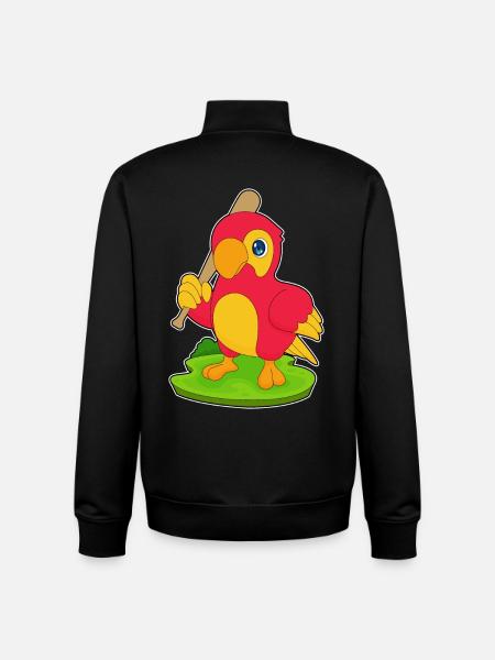 Parrot Baseball Baseball Bat - Unisex Organic Zip Sweatshirt by Stanley/Stella - black