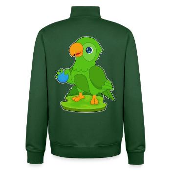 Perroquet mignon - Sweat zippé unisexe en coton bio Stanley/Stella - vert bouteille - Dos - AI Model Male 185 dark (185cm)
