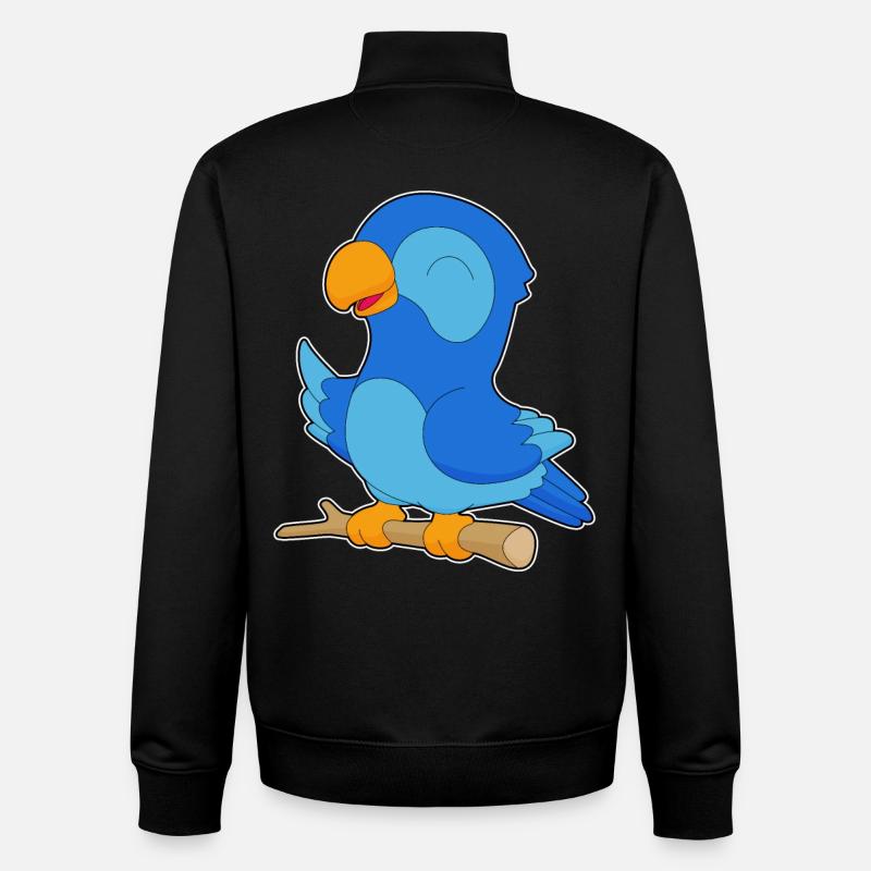 Branche Parrot - Sweat zippé unisexe en coton bio Stanley/Stella - noir