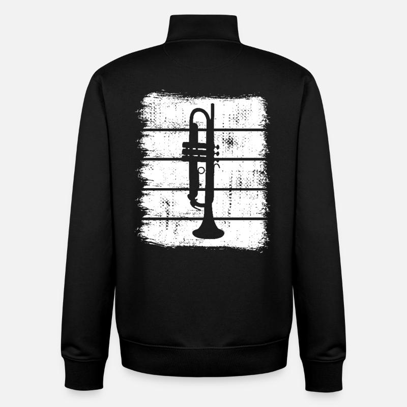Trompete - Unisex Organic Zip Sweatshirt von Stanley/Stella - Schwarz