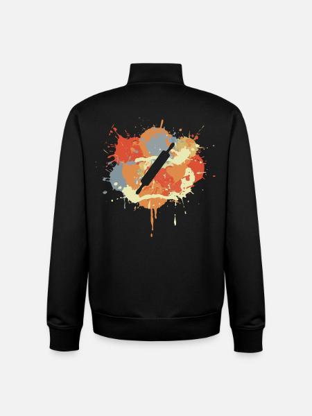 Rolling pin sketch - Unisex Organic Zip Sweatshirt by Stanley/Stella - black