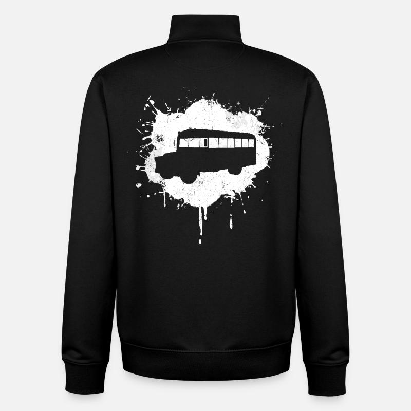 Bus Graffiti - Sweat zippé unisexe en coton bio Stanley/Stella - noir