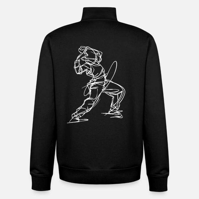 Breakdancer : Dessin au trait - Sweat zippé unisexe en coton bio Stanley/Stella - noir