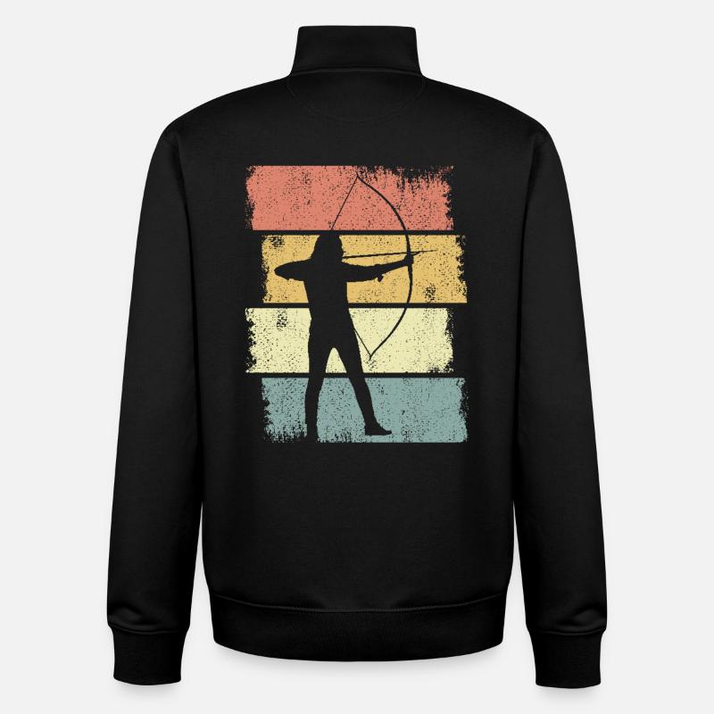 Croquis de l’archer - Sweat zippé unisexe en coton bio Stanley/Stella - noir