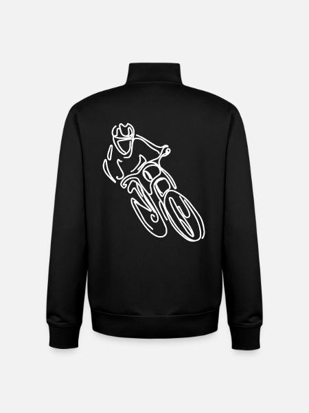 Mountain Bike Freeride Drawing - Unisex Organic Zip Sweatshirt by Stanley/Stella - black