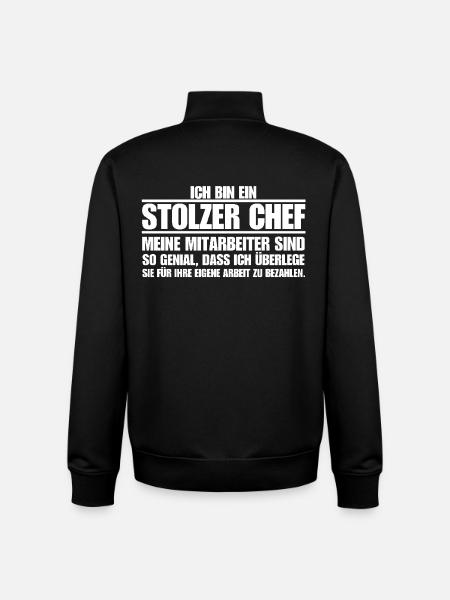 stolzer Chef geniale Mitarbeiter lustiger Chef - Unisex Organic Zip Sweatshirt von Stanley/Stella - Schwarz