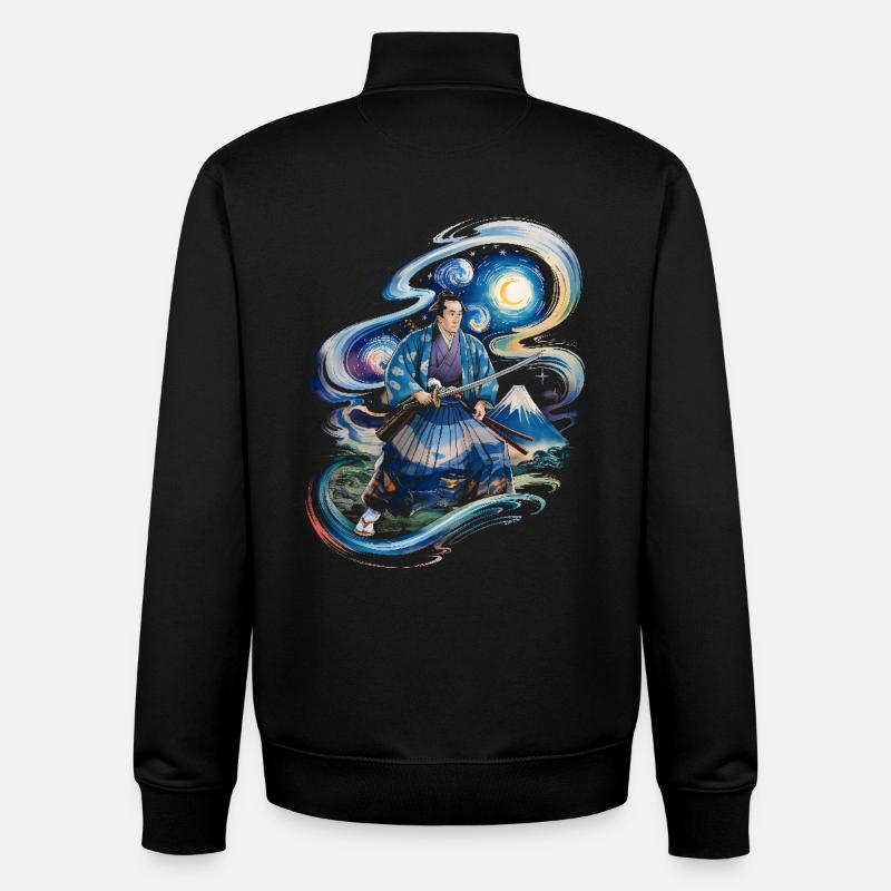 Samurai Ronin Mount Fuji japanisch - Unisex Organic Zip Sweatshirt von Stanley/Stella - Schwarz