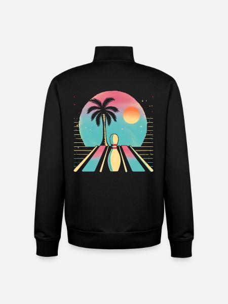 Bowling à l’ancienne - Sweat zippé unisexe en coton bio Stanley/Stella - noir