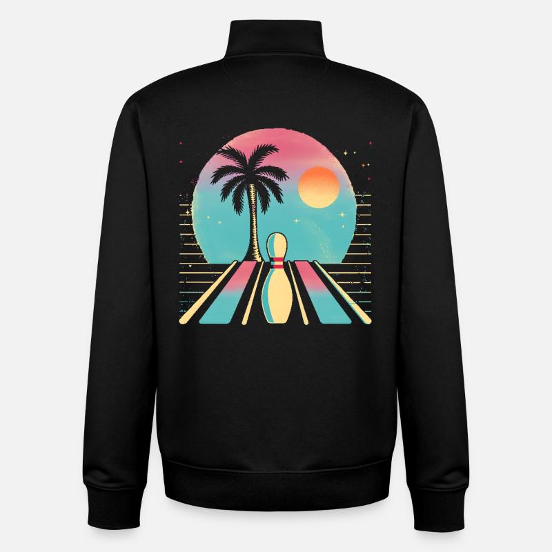 Oldschool Bowling - Unisex Organic Zip Sweatshirt von Stanley/Stella - Schwarz