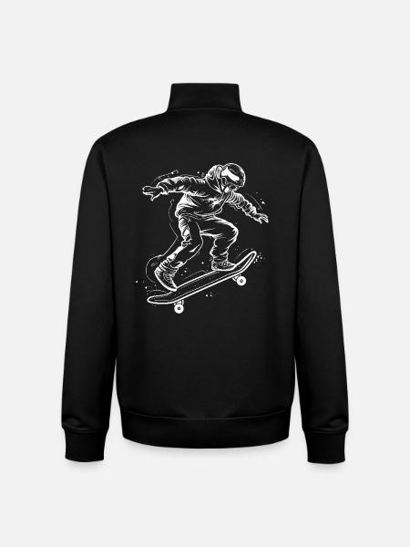 Skateboarder Sketch - Unisex Organic Zip Sweatshirt by Stanley/Stella - black