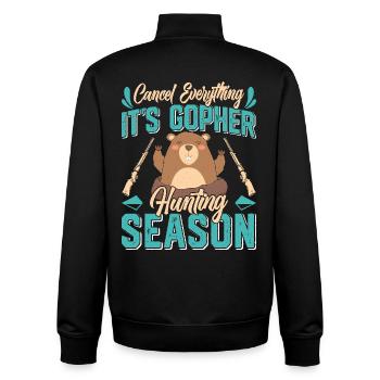 Marmot, Hunter, Hunting - Unisex Organic Zip Sweatshirt by Stanley/Stella - black - Back - AI Model Male 185 light (185cm)